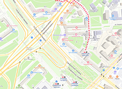 пешеходный путь от метро Ленинский проспект до Нескучного сада