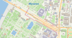 пешеходный путь от метро Октябрьская (кольцевая) до Музеона