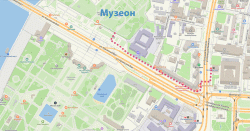 пешеходный путь от метро Октябрьская (радиальная) до Музеона
