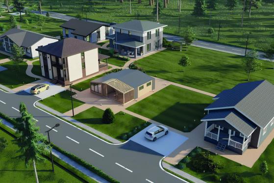 выставка домов в котеджном поселке Судаково